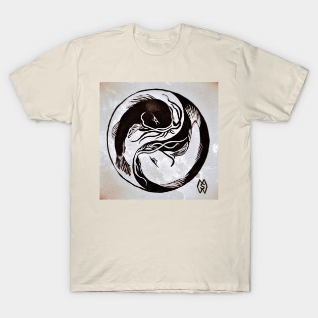 Catfish Yin Yang T-Shirt by Matt Starr Fine Art